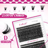 Picture of Lash Clusters Fluffy 60D+80D 10-18mm Mixed Tray Thick Eyelash Clusters D Curl Individual Lashes 259pcs Eyelash Extension Clusters Wispy Soft DIY Lash Extensions (60D+80D-0.07-D,10-18mm)