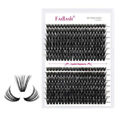 Picture of Lash Clusters Fluffy 50D+60D 10-18mm Mixed Tray Thick Eyelash Clusters D Curl Individual Lashes 280pcs Eyelash Extension Clusters Wispy Soft DIY Lash Extensions (50D+60D-0.07-D,10-18mm)