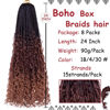 Picture of Beverlee 24 Inch Boho Box Braids 8 Packs Goddess Box Braids Crochet Hair Bohemian Hippie Braids Braiding Hair Box Braids with Curly Ends Messy Pre-looped Synthetic Crochet Hair for Women 1B/4/30#