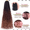 Picture of Beverlee 24 Inch Boho Box Braids 8 Packs Goddess Box Braids Crochet Hair Bohemian Hippie Braids Braiding Hair Box Braids with Curly Ends Messy Pre-looped Synthetic Crochet Hair for Women 1B/4/30#