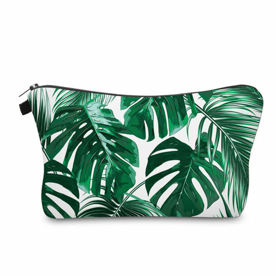 Picture of Cute Travel Makeup Bag Cosmetic Bag Small Pouch Gift for Women (Leaves)
