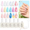 Picture of beetles Gel Polish 6Pcs Heart Star Reflective Glitter Gel Top Coat Set, Clear Pink Color Pastel Gel Nail Polish No Wipe Top Coat Long Lasting Highly Shine Soak Off Uv Gel Art