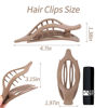 Picture of 6 Packs Hair Clips, French Concord Flat Hair Clips, Curved Claw Clips for Women Girls, Lay Down Claw Clips, Valentine's Day Gifts Accessories