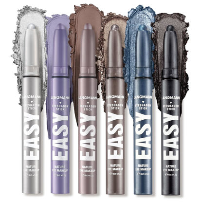 Picture of LANGMANNI Eyeshadow Stick, 6 PCS Waterproof Multi-Color Eyeshadow Pen Set, Creamy Long-Lasting Eye Makeup Kit, Natural & Shimmer Shades Contour Stick, Perfect Gifts For Women (#D)
