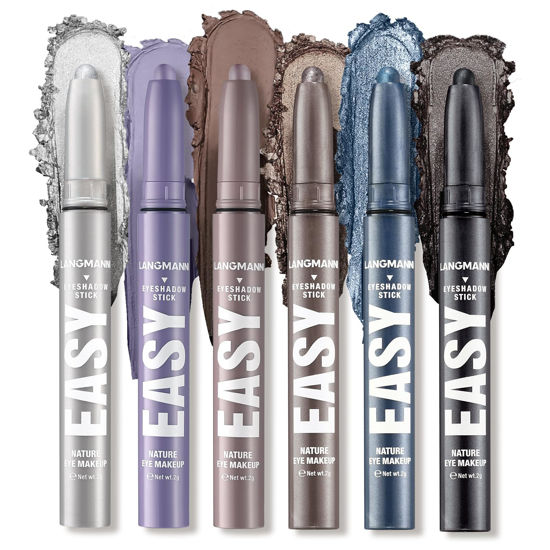 Picture of LANGMANNI Eyeshadow Stick, 6 PCS Waterproof Multi-Color Eyeshadow Pen Set, Creamy Long-Lasting Eye Makeup Kit, Natural & Shimmer Shades Contour Stick, Perfect Gifts For Women (#D)