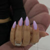 Picture of Light Purple Press on Nails Medium Stiletto Almond,KQueenest Pure Color Acrylic Nails Kit Reusable Fake Nails with Feature Protective UV Coating for Women Nail Art Manicure in 24PCS