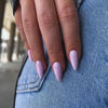Picture of Light Purple Press on Nails Medium Stiletto Almond,KQueenest Pure Color Acrylic Nails Kit Reusable Fake Nails with Feature Protective UV Coating for Women Nail Art Manicure in 24PCS