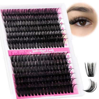 Picture of Lash Clusters 60D+80D Fluffy Eyelash Clusters D Curl 15-20mm Individual Lashes Cluster Eyelash Extensions Wispy Thick Lash Extension Clusters (60+80D-0.07-D, 15-20mm)