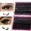 Picture of Lash Clusters 60D+80D Fluffy Eyelash Clusters D Curl 15-20mm Individual Lashes Cluster Eyelash Extensions Wispy Thick Lash Extension Clusters (60+80D-0.07-D, 15-20mm)