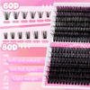 Picture of Lash Clusters 60D+80D Fluffy Eyelash Clusters D Curl 15-20mm Individual Lashes Cluster Eyelash Extensions Wispy Thick Lash Extension Clusters (60+80D-0.07-D, 15-20mm)