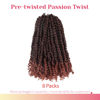 Picture of The BOHOBABE Pre-twisted Passion Twist Crochet Hair 14 Inch Short Pre-looped Crochet Passion Twist Braiding Hair 8 Packs (T350)