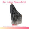 Picture of The BOHOBABE Long Pre-twisted Passion Twist Crochet Hair 24 Inch Pre-looped Long Ombre Gray Crochet Passion Twist Braiding Hair 8 Packs Soft Bohemian Twists (T1B/grey)