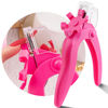 Picture of Belleboost Adjustable Acrylic Nail Clippers with Sizer and Catcher, Hot Pink Professional Dial Stainless Steel Blade Nail Tips Cutter, Artificial Fake Nail Trimmer, Manicure Tool for Salon Home