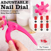 Picture of Belleboost Adjustable Acrylic Nail Clippers with Sizer and Catcher, Hot Pink Professional Dial Stainless Steel Blade Nail Tips Cutter, Artificial Fake Nail Trimmer, Manicure Tool for Salon Home