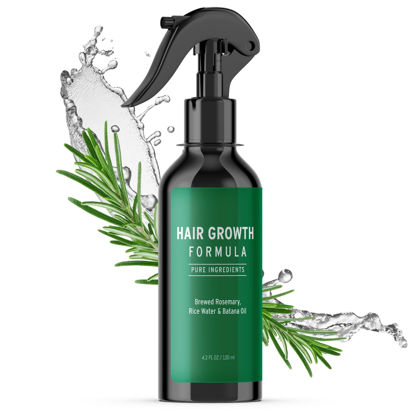Picture of Rosemary Water Spray for Hair Growth, Rosemary Hair Growth Scalp Spray & Rice Water & Batana Oil, with Biotin, Citrus Peel and Mint to Strengthen Strands and Promote Hair Growth, 4.2 fl oz