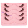 Picture of Gmagictobo False Eyelashes Fluffy Wispy Half Lashes Cat Eye Look Natural Clear Band Eyelashes 1/2 Faux Mink Lashes 7 Pairs