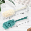 Picture of 2Pack Back Scrubber for Shower，PIPUHA Loofah Sponge Shower Brush Using Body Exfoliating with Long Handle, Loofah on a Stick for Men Women, Bathing Accessories for Body Brushes (Blue and White)