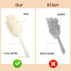 Picture of 2Pack Back Scrubber for Shower，PIPUHA Loofah Sponge Shower Brush Using Body Exfoliating with Long Handle, Loofah on a Stick for Men Women, Bathing Accessories for Body Brushes (Blue and White)
