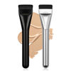 Picture of BEAUTYFACTOR 2Pcs Flat Foundation Brush,Face Mask Brush Makeup Spatula Facial Brush for Liquid Foundation Mask,Premium Face Korean Makeup Brush for Blending Cream (Black&Silver)