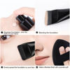Picture of BEAUTYFACTOR 2Pcs Flat Foundation Brush,Face Mask Brush Makeup Spatula Facial Brush for Liquid Foundation Mask,Premium Face Korean Makeup Brush for Blending Cream (Black&Silver)