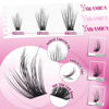 Picture of Yawamica Natural Lash Clusters Kit Wispy Fluffy Eyelash Extension Kit CC Curl Eyelash Clusters 10-14mm Individual Lashes with Waterproof Lash Bond and Seal and Lash Tweezers DIY Lash Extension Kit