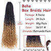 Picture of Beverlee 24 Inch 8 Packs Boho Box Braids Goddess Box Braids Crochet Hair Bohemian Hippie Braids Braiding Hair Box Braids with Curly Ends Messy Pre-looped Synthetic Crochet Hair for Black Women 1B/27#