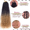 Picture of Beverlee 24 Inch 8 Packs Boho Box Braids Goddess Box Braids Crochet Hair Bohemian Hippie Braids Braiding Hair Box Braids with Curly Ends Messy Pre-looped Synthetic Crochet Hair for Black Women 1B/27#