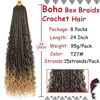Picture of Beverlee 24 Inch 8 Packs Boho Box Braids Goddess Box Braids Crochet Hair Bohemian Hippie Braids Braiding Hair Box Braids with Curly Ends Messy Pre-looped Synthetic Crochet Hair for Black Women T27#