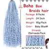 Picture of Beverlee 24 Inch Boho Box Braids 8 Packs Goddess Box Braids Crochet Hair Bohemian Hippie Braids Braiding Hair Box Braids with Curly Ends Messy Pre-looped Synthetic Crochet Hair for Women 128 Strands