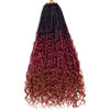 Picture of Beverlee 24 Inch Boho Box Braids 8 Packs Goddess Box Braids Crochet Hair Bohemian Hippie Braids Braiding Hair Box Braids with Curly Ends Messy Pre-looped Synthetic Crochet Hair for Women 1B/530/350#