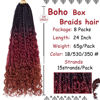 Picture of Beverlee 24 Inch Boho Box Braids 8 Packs Goddess Box Braids Crochet Hair Bohemian Hippie Braids Braiding Hair Box Braids with Curly Ends Messy Pre-looped Synthetic Crochet Hair for Women 1B/530/350#