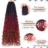 Picture of Beverlee 24 Inch Boho Box Braids 8 Packs Goddess Box Braids Crochet Hair Bohemian Hippie Braids Braiding Hair Box Braids with Curly Ends Messy Pre-looped Synthetic Crochet Hair for Women 1B/530/350#