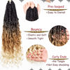 Picture of Beverlee Goddess Box Braids Crochet Hair 14 Inch Boho Box Braids 8 Packs Crochet Hair Bohemian Box Braids Crochet Braids Box Braids Curly Ends Messy Pre-looped Synthetic Curly Crochet Hair for Women