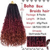 Picture of Beverlee 14 Inch Boho Box Braids 8 Packs Goddess Box Braids Crochet Hair Bohemian Hippie Braids Braiding Hair Box Braids with Curly Ends Messy Pre-looped Synthetic Crochet Hair for Women 128 Strands