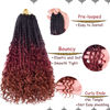 Picture of Beverlee 14 Inch Boho Box Braids 8 Packs Goddess Box Braids Crochet Hair Bohemian Hippie Braids Braiding Hair Box Braids with Curly Ends Messy Pre-looped Synthetic Crochet Hair for Women 128 Strands