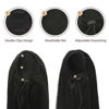Picture of BARSDAR Short Straight Ponytail Extension - 14 Inch Drawstring Black Ponytail Hair Extensions for Women - Synthetic Fake Pony Tails Hairpieces Clip in Straight Ponytails Daily - Natural Black
