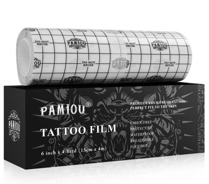 Picture of Tattoo Aftercare Bandage 6 Inch x 4 Yards, Second Skin Tattoos Cover up Patch, Waterproof, Transparent, Latex-Free Film, Protective Wrap for Skin Recovery