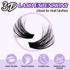 Picture of Lash Extension Kit 3D Thick Lash Clusters Kit 280pcs Eyelash Extension Kit 10-18mm 100D D Curl DIY Lash Extension Kit with Lash Bond and Seal, Lash Remover (KIT-100D-MIX10-18mm)