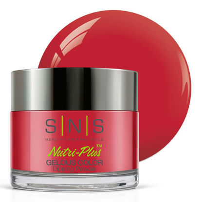 Picture of SNS Nail Dip Powder, Gelous Color Dipping Powder - Candy Pop (Red) - Long-Lasting Dip Nail Color Lasts 14 Days - Low-Odor & No UV Lamp Required - 1oz