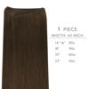 Picture of WENNALIFE Sew in Hair Extensions Real Human Hair, 14 Inch 80g Chocolate Brown Machine Weft Hair Extensions Human Hair Hand Tied Weft Hair Extensions Sew In