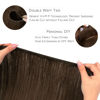 Picture of WENNALIFE Sew in Hair Extensions Real Human Hair, 14 Inch 80g Chocolate Brown Machine Weft Hair Extensions Human Hair Hand Tied Weft Hair Extensions Sew In
