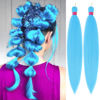 Picture of Light Blue Braiding Hair Pre Stretched 2 Packs Kanekalon Box Braids Hair Extensions 26 Inches Synthetic Pre Stretched Braiding Hair