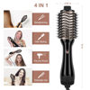Picture of One Step Hair Dryer & Volumizing Hot Air Brush, Blow Dryer, Ceramic Straightener, Curler & Hot Comb 4 in 1 Salon Ionic Brush, Hair Styling Tools, Black