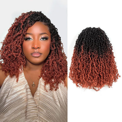 Picture of Toyotress Yanky Twist Crochet Hair - 10 Inch 8 Packs Ombre Ginger Short Bob Pre-twisted Passion Twist Crochet Hair, Orange Pre-Looped Spring Twist Mini Twist Crochet Braiding Hair (10 Inch, OT350-8P)