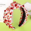 Picture of Derby Headbands Accessories for Women Beaded Horseshoe Headbands Jockey Riding Suit Knotted Headbands Jeweled Top Knot Hairband Kentucky Derby Horse Racing Hair Accessory Outfits (Horseshoe C-Red)