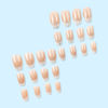 Picture of RUOKEXIN Coffin Press on Nails Medium Fake Nails White Ombre False Nails with Glitter Designs Medium Ballet Shaped Glue on Nails Glossy Artificial Nails Natural Stick on Nails for Women 24Pcs