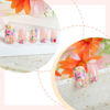 Picture of Flower Press on Nails Medium Square Fake Nails Cute Colorful 3D Flowers Acrylic Nails Full Cover Glue on Nails Press on Nails Nude Pink Stick on Nails for Women Girls Spring Manicure 24Pcs