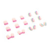 Picture of Sqaure Press on Nails Short French Tips Fake Nails Rainbow Acrylic False Nails with Designs Colorful Line Curve Glue on Nails Summer Stick on Nails for Women Girls Manicure Art Kit 24Pcs