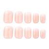 Picture of 24Pcs Nude Press on Nails Short Square Acrylic Fake Nails Ombre Fake Nails Glossy Gradation False Nails Nude Nature Stick on Nails Full Cover Glue on Nails for Women Girls Nails Decoration