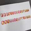Picture of Square Press on Nails Short Colorful Fake Nails Rainbow False Nails for Ca Eye, Ombre Press on Nails with Desins Gradation Glitter Glue on Nails for Women Girl 24Pcs